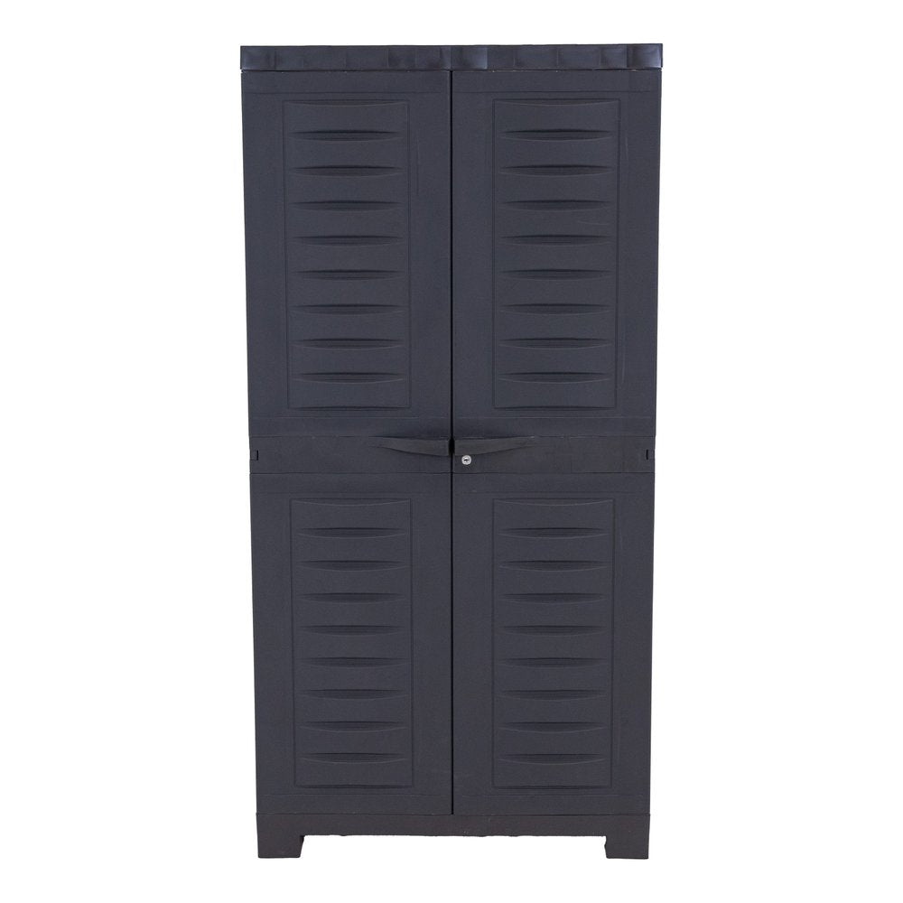 49" Dark Gray Heavy Duty Plastic Locking Two Door Utility Cabinet