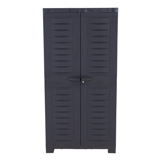 24" Charcoal Plastic Accent Cabinet With Two Doors