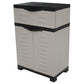 35" Gray Heavy Duty Plastic Two Door One Drawer Utility Cabinet