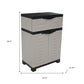 35" Gray Heavy Duty Plastic Two Door One Drawer Utility Cabinet