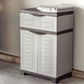 35" Gray Heavy Duty Plastic Two Door One Drawer Utility Cabinet