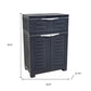 35" Dark Gray Heavy Duty Plastic Two Door One Drawer Utility Cabinet