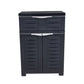 24" Charcoal Plastic Accent Cabinet With Two Doors And One Drawer