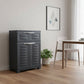 24" Charcoal Plastic Accent Cabinet With Two Doors And One Drawer
