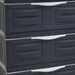 23" Charcoal Heavy Duty Plastic Cabinet With Three Drawers