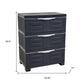 23" Charcoal Heavy Duty Plastic Cabinet With Three Drawers