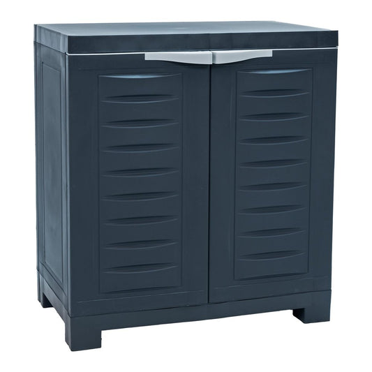 23" Charcoal Plastic Accent Cabinet With Two Doors