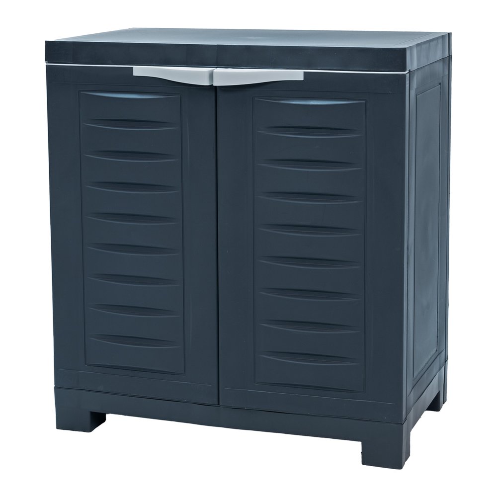 26" Dark Gray Heavy Duty Plastic Two Door Utility Cabinet