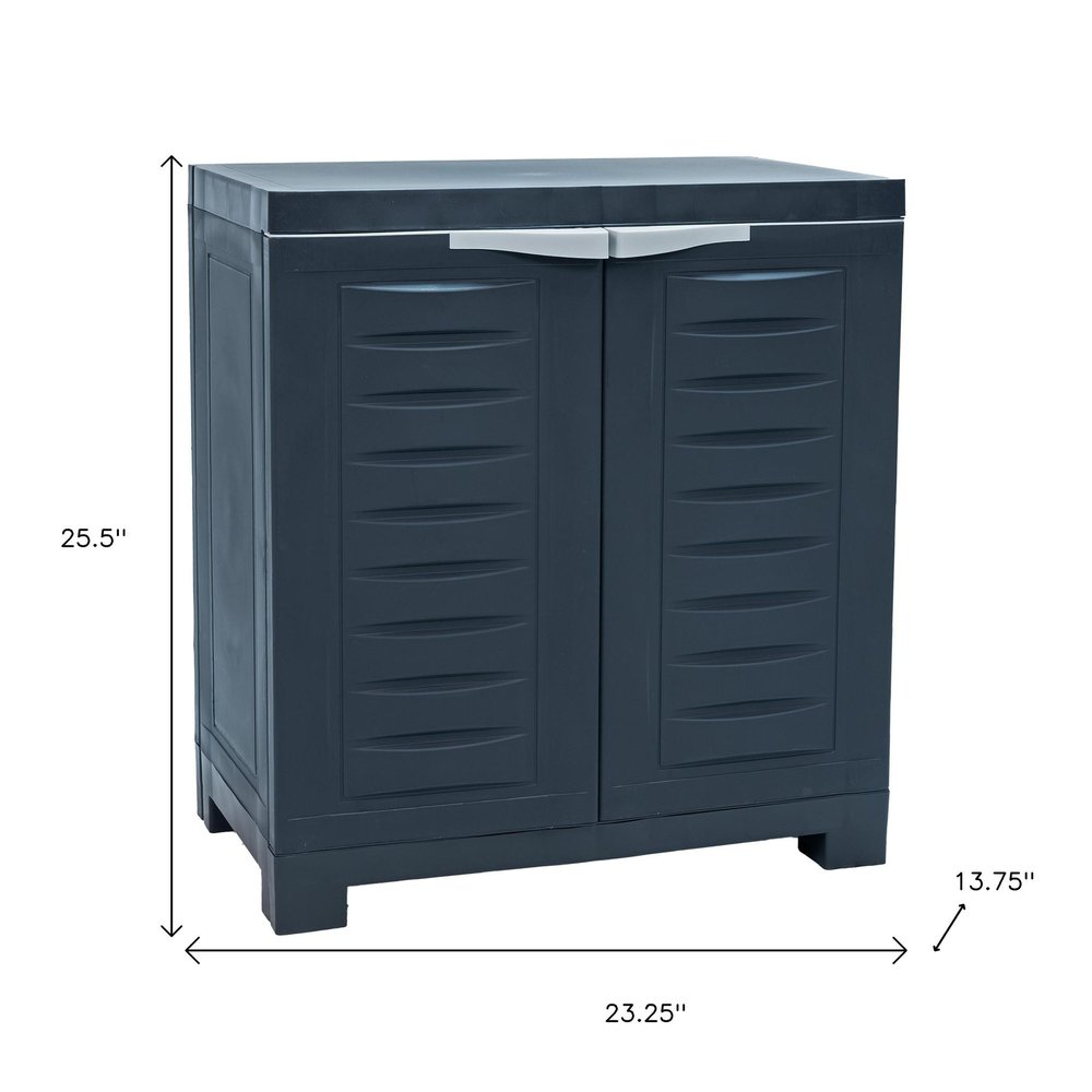 26" Dark Gray Heavy Duty Plastic Two Door Utility Cabinet