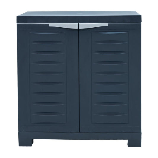23" Charcoal Plastic Accent Cabinet With Two Doors