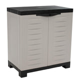23" Black and Gray Plastic Accent Cabinet With Two Doors