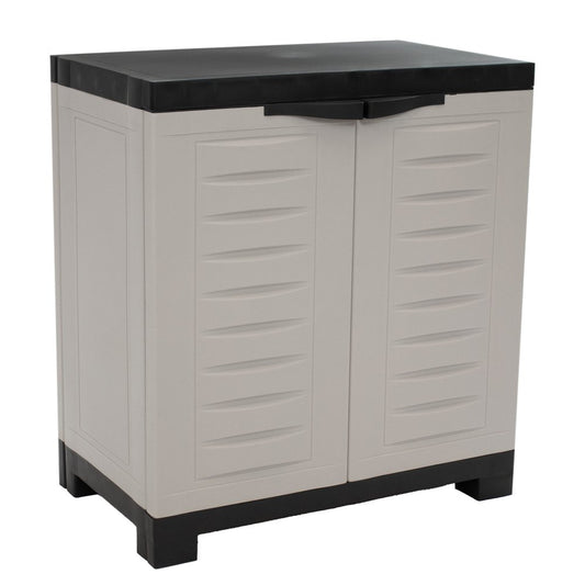 26" Gray And Black Heavy Duty Plastic Two Door Utility Cabinet
