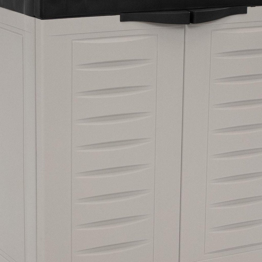 26" Gray And Black Heavy Duty Plastic Two Door Utility Cabinet