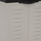 23" Black and Gray Plastic Accent Cabinet With Two Doors
