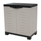 26" Gray And Black Heavy Duty Plastic Two Door Utility Cabinet