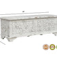 52" White Rustic Solid Wood Geometric Storage Ottoman