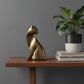 6" Bronze Resin Cat Hand Painted Figurine