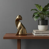 6" Bronze Resin Cat Hand Painted Figurine