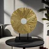 12" Gold Resin Sunflower Hand Painted Tabletop Sculpture