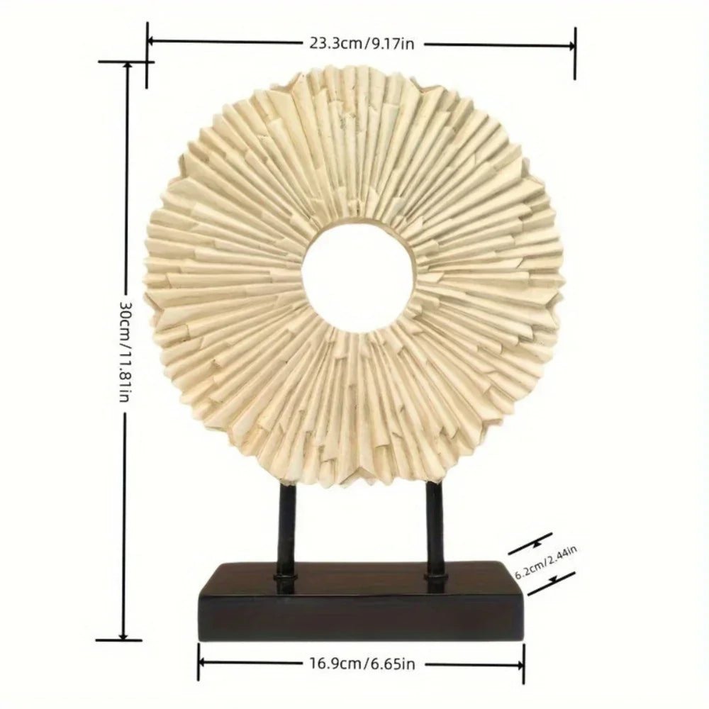 12" Gold Resin Sunflower Hand Painted Tabletop Sculpture