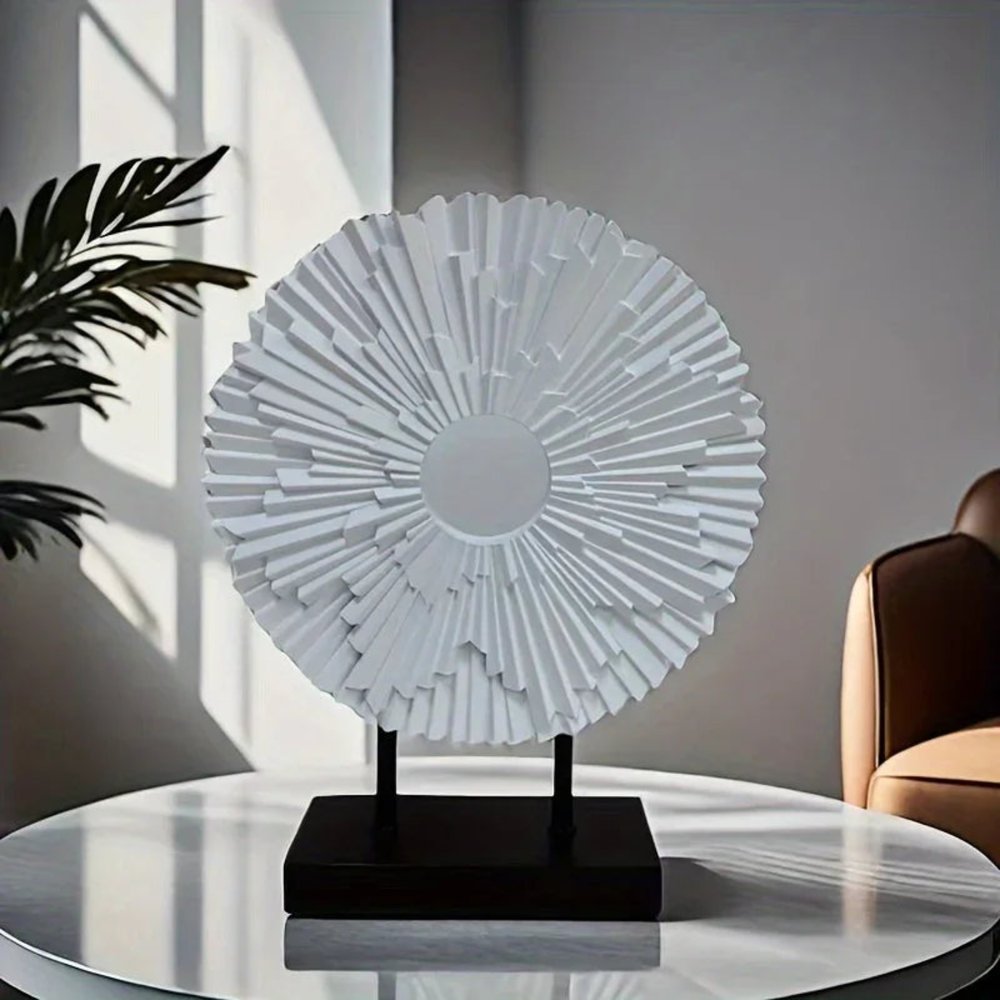 12" Gold Resin Sunflower Hand Painted Tabletop Sculpture