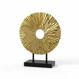 12" Gold Resin Sunflower Hand Painted Tabletop Sculpture