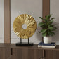 12" Gold Resin Sunflower Hand Painted Tabletop Sculpture