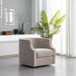 32" Beige Fabric Upholstered Arm Chair