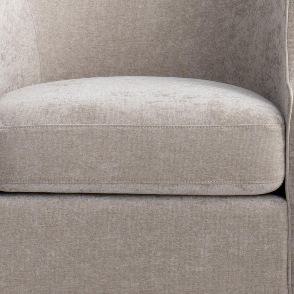 32" Beige Fabric Upholstered Arm Chair