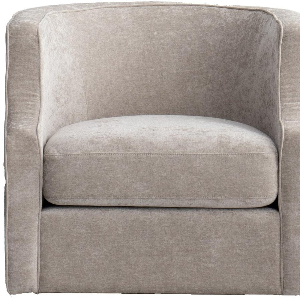 32" Beige Fabric Upholstered Arm Chair