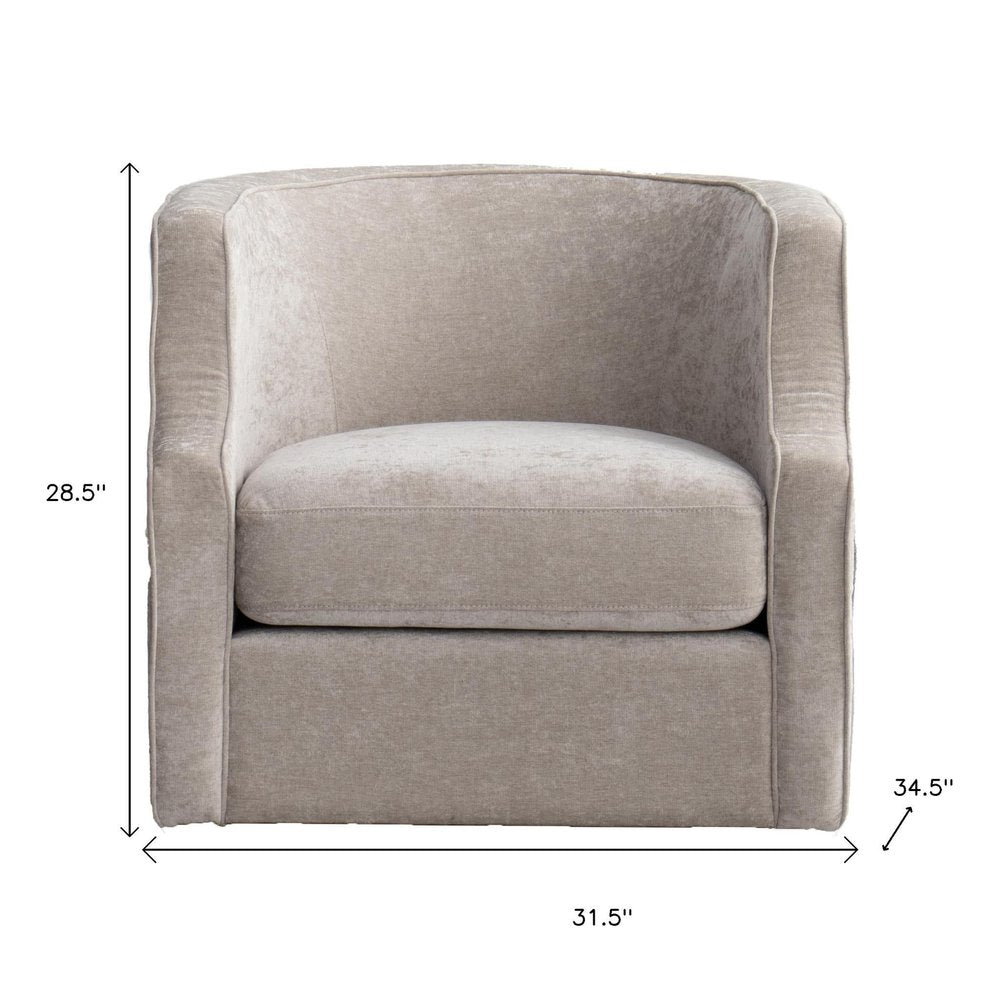 32" Beige Fabric Upholstered Arm Chair