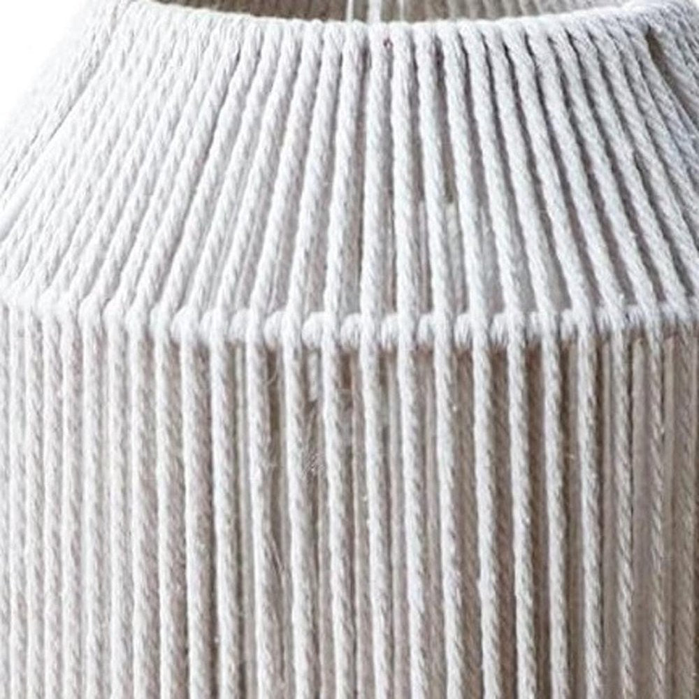 7" Beige Battery Operated Geometric Desk Lamp With Novelty Shade