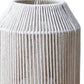 7" Beige Battery Operated Geometric Desk Lamp With Novelty Shade