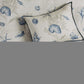 Set of Seven Blue And Ivory Shells and Starfish King Ring Stitch Comforter And Sham