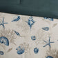 Set of Seven Blue And Ivory Shells and Starfish King Ring Stitch Comforter And Sham