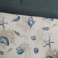 Set of Seven Blue And Ivory Shells and Starfish King Ring Stitch Comforter And Sham