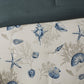 Set of Seven Blue And Ivory Queen Ring Stitch Sham And Comforter