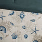 Set of Seven Blue And Ivory Queen Ring Stitch Sham And Comforter