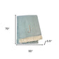 55" X 70" Sky Blue And White Herringbone Cotton Blend S Initial Throw Blanket with Tassels And Embroidery