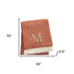 55" X 70" Terra Cotta And White Herringbone Cotton Blend S Initial Throw Blanket with Tassels And Embroidery