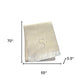 55" X 70" Linen And White Herringbone Cotton Blend S Initial Throw Blanket with Tassels And Embroidery