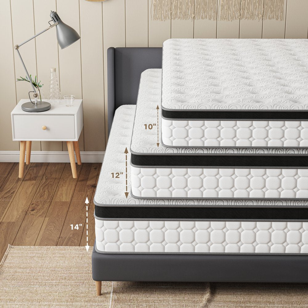 12" Hybrid Pocket Coil Gel Memory Foam Full Double Mattress