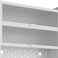 73" White Stainless Steel Textured Door Dining Hutch With Two Doors