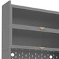 73" Gray Stainless Steel Textured Door Dining Hutch With Two Doors