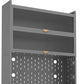 73" Gray Stainless Steel Textured Door Dining Hutch With Two Doors