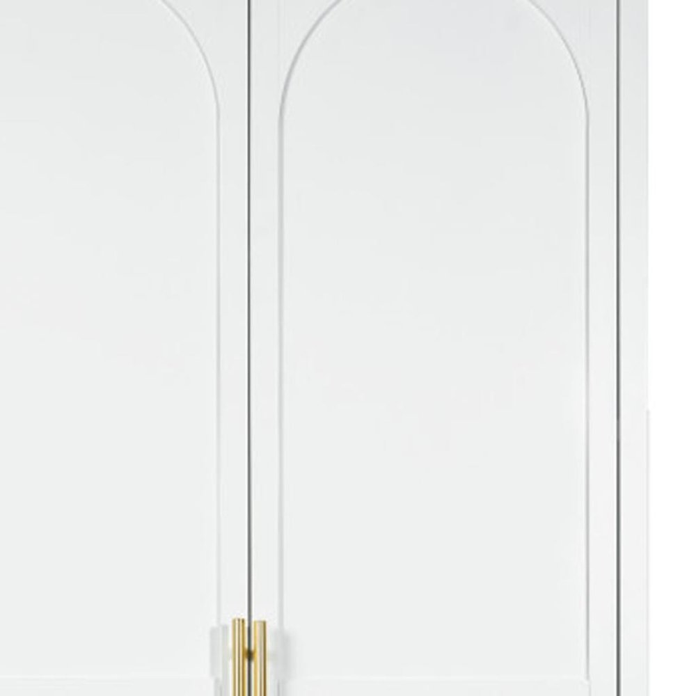 71" White Steel Pantry Or Storage Closet With Arched Panel Doors