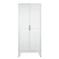 71" White Steel Pantry Or Storage Closet With Arched Panel Doors