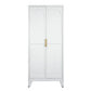 71" White Steel Pantry Or Storage Closet With Arched Panel Doors