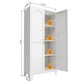 71" Cream Stainless Steel Locking Pantry Or Storage Closet With Arched Panel Doors