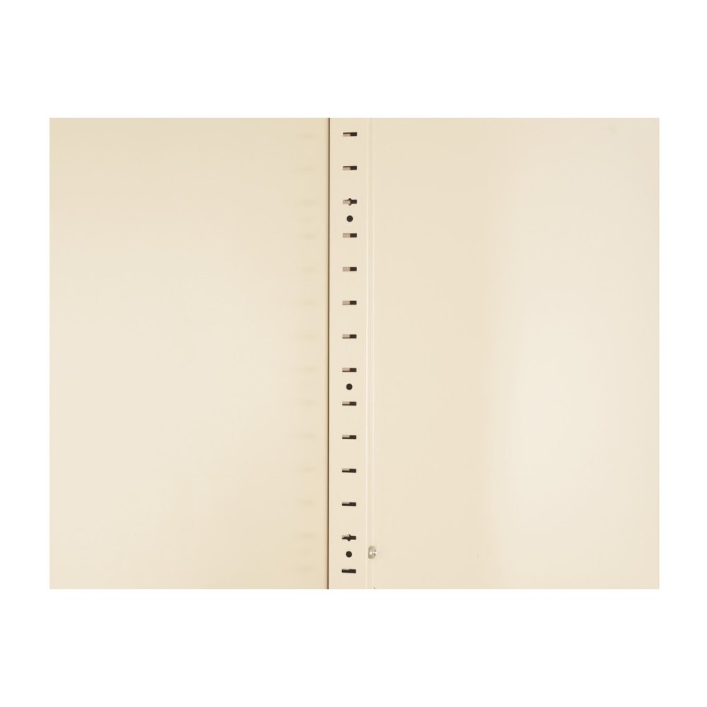 71" Cream Stainless Steel Locking Pantry Or Storage Closet With Arched Panel Doors